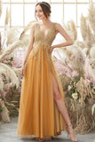 Vestido largo con cuello en V