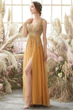 Vestido largo con cuello en V
