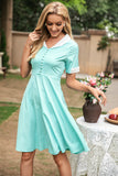 V Cuello 1950s Vestido Swing