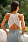 Vestido largo con espalda abierta gris