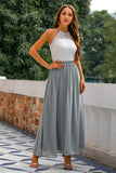 Vestido largo con espalda abierta gris