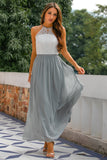 Vestido largo con espalda abierta gris