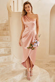 Vestido de dama de honor Dusty Rose One Shoulder