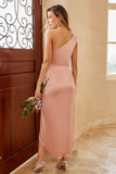 Vestido de dama de honor Dusty Rose One Shoulder