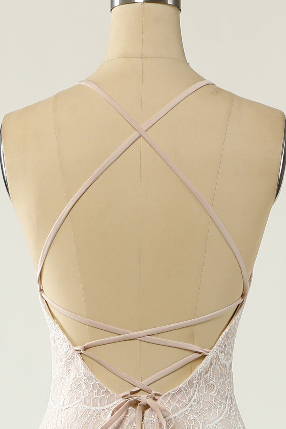 Sirena Halter Vestido de novia de encaje blanco con tren de barrido