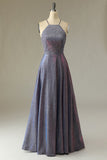 Glitter Purple Vestido largo de fiesta
