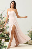 Vestido de Dama de Honor Gasa Sirena Rosa