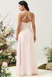 Vestido de Dama de Honor Gasa Sirena Rosa