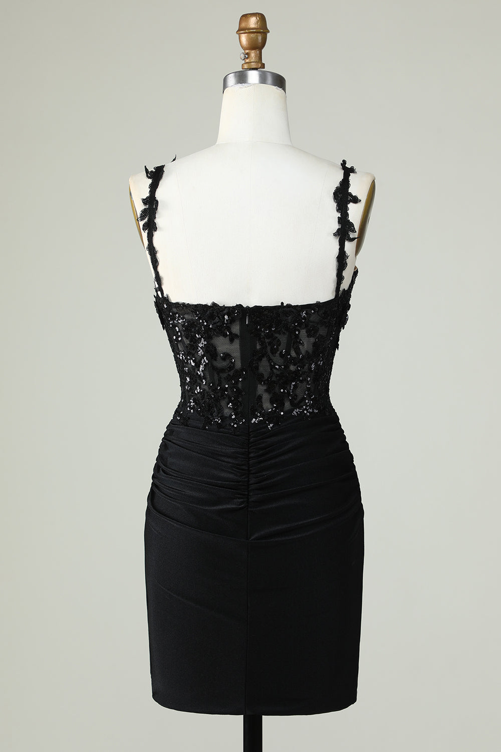 Correas de Espagueti Negro Vestido de Cóctel