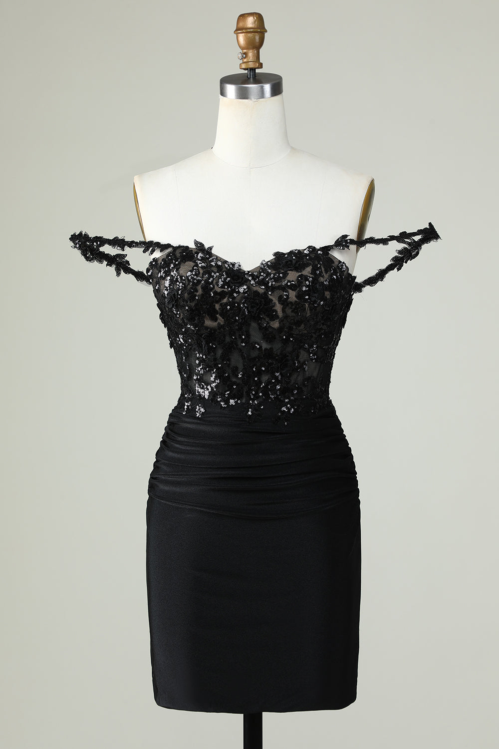 Correas de Espagueti Negro Vestido de Cóctel