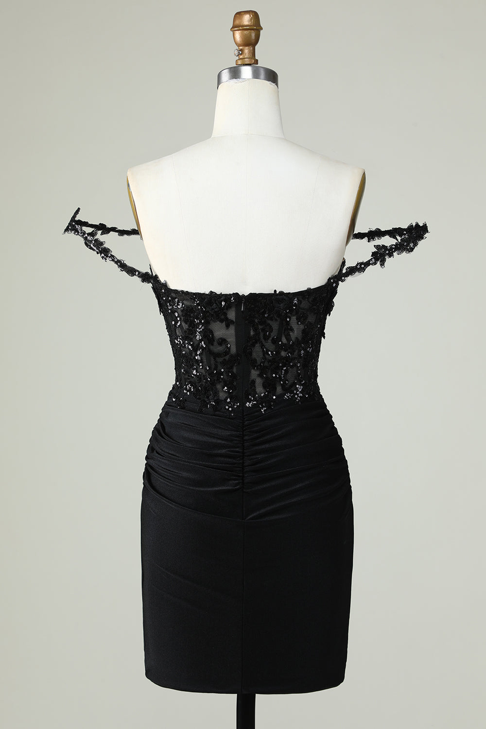 Correas de Espagueti Negro Vestido de Cóctel