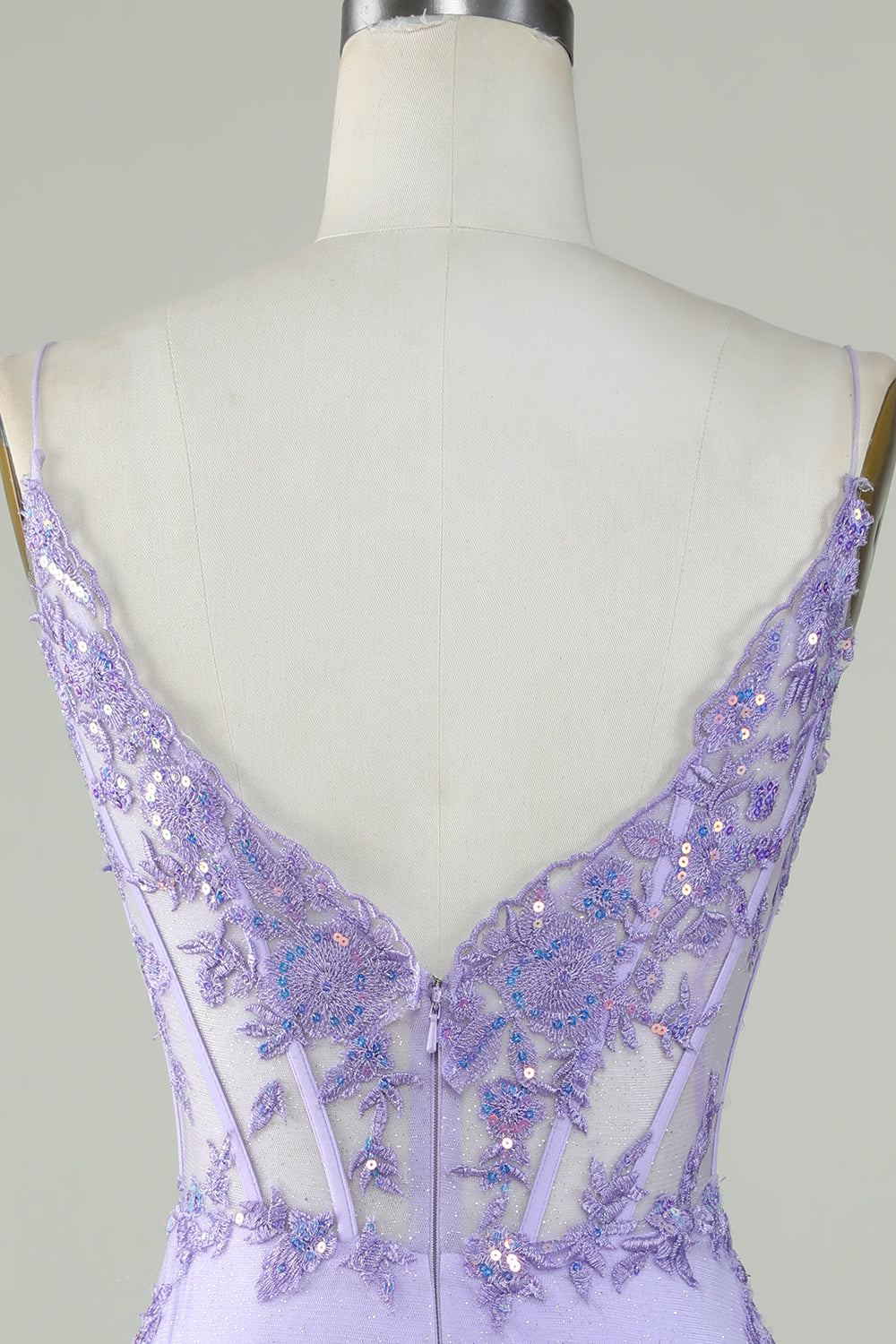 Tirantes de Espagueti Púrpura Vestido de Cóctel con Apliques