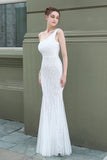 Mermaid One Shoulder Vestido de fiesta con apliques