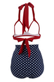 Polka Dots Halter Bikini Traje de baño