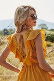 Vestido de verano de mangas batwing amarillas