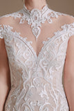 Sirena Encaje Blanco Abierto Espalda Vestido de Novia