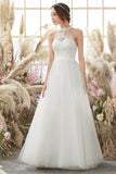 Vestido de novia blanco halter cuello