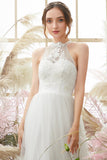 Vestido de novia blanco halter cuello
