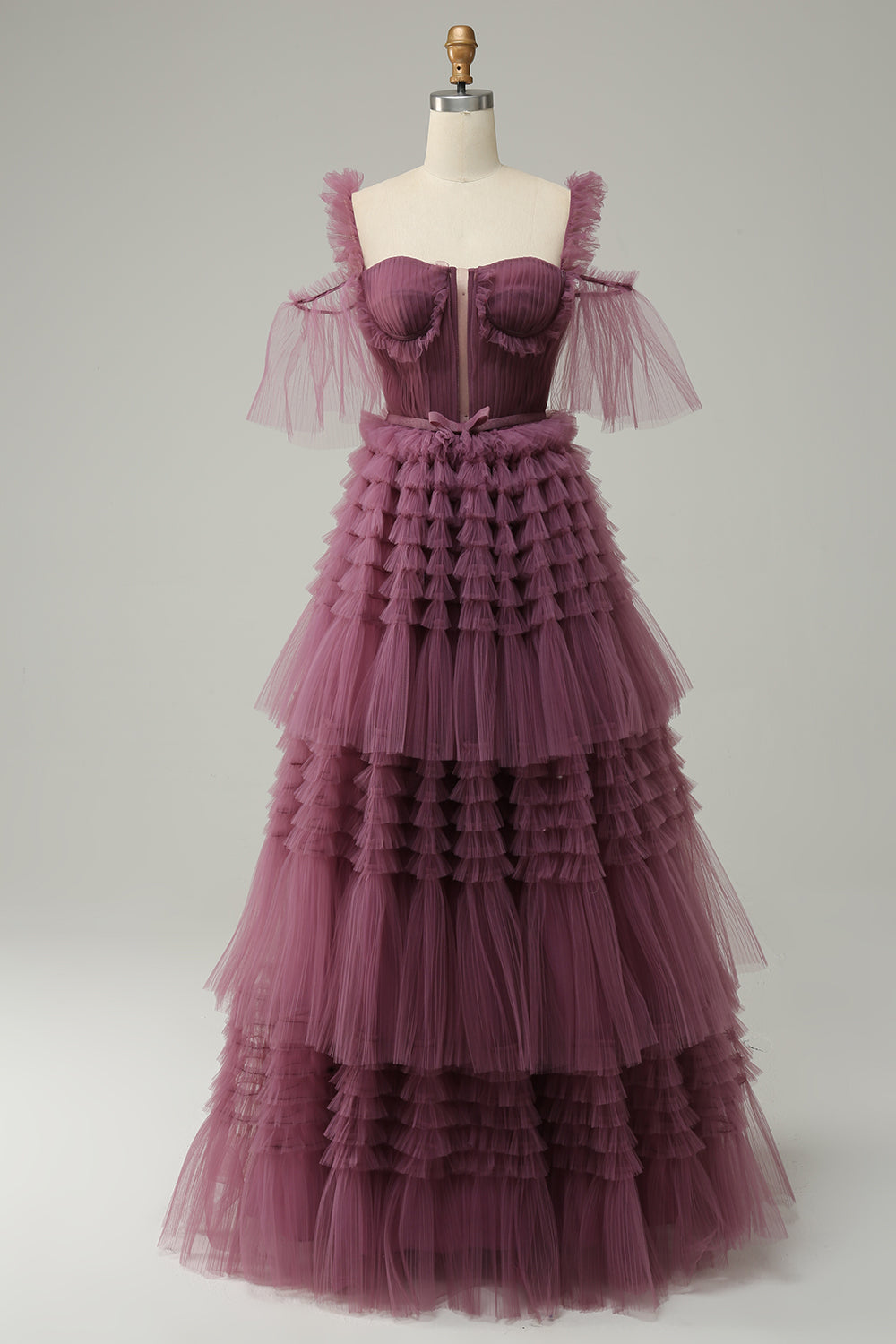 Mavue Escote Corazón Línea A Vestido de Fiesta