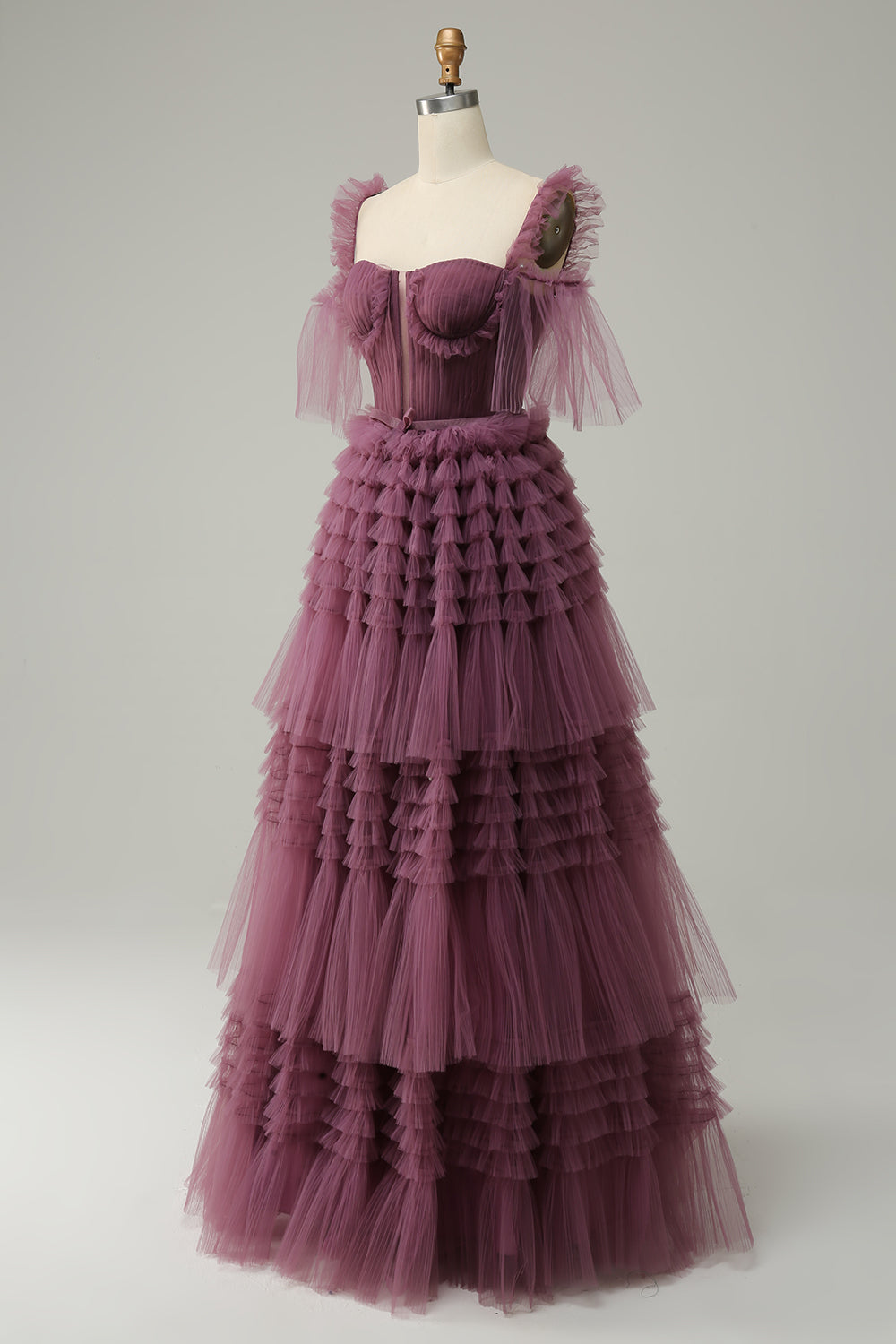 Mavue Escote Corazón Línea A Vestido de Fiesta