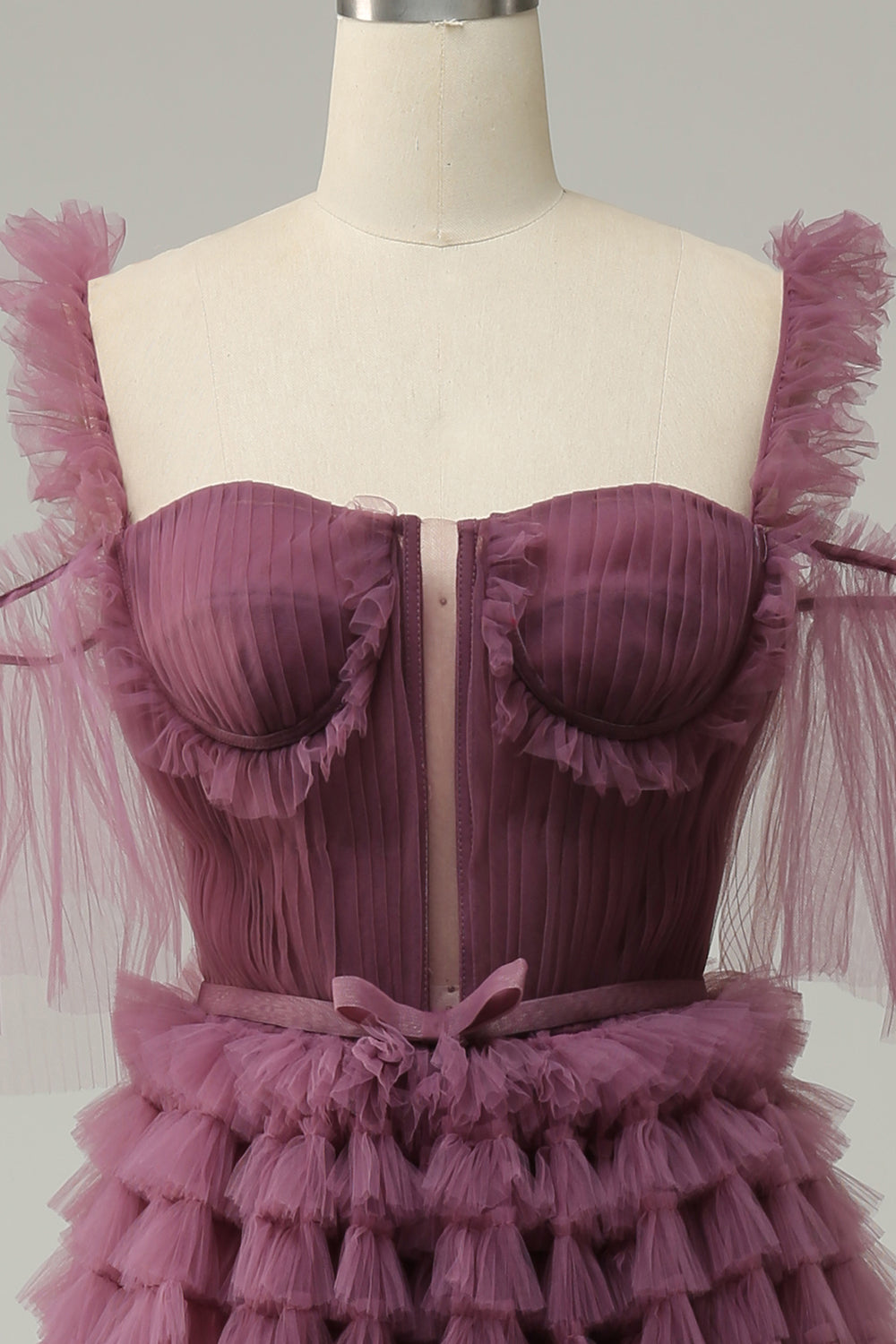 Mavue Escote Corazón Línea A Vestido de Fiesta