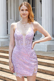 Vestido de bienvenida de corsé púrpura brillante con apliques