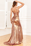 Dorado Vestido de Fiesta Sirena