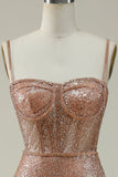 Sirena Tirantes de Espagueti Blush Vestido de Fiesta