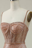 Sirena Tirantes de Espagueti Blush Vestido de Fiesta
