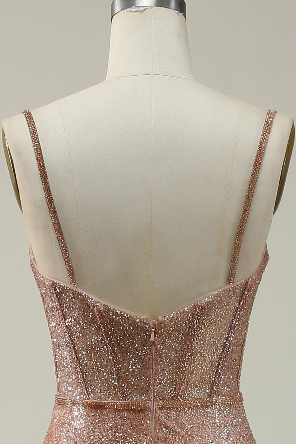 Sirena Tirantes de Espagueti Blush Vestido de Fiesta