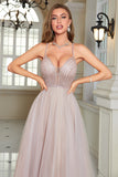 Vestido Formal Con Cuentas A-Línea Sin Espalda