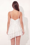 Vestido de graduación mini graduación blanco blanco asimétrico de lentejuelas en línea en A brillante