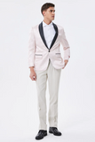 Blazer de hombre con solapa chal rosa claro