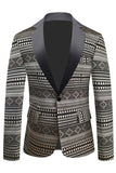 Blazer de hombre con solapa con muescas en blanco y negro