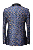 Blazer formal para hombre con estampado azul marino