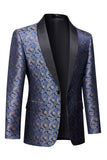 Blazer formal para hombre con estampado azul marino