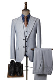 Trajes de hombre 3 piezas Peak Solapel Gris