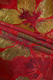 Jacquard rojo 2 piezas chal solapa Trajes de hombre