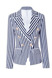 Blazer de mujer blanco a rayas azules