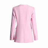 Elegante blazer de mujer rosa 3D flower