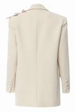 Blazer de mujer oversize beige con mariposas 3D