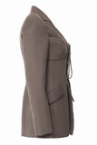 Blazer de mujer con cordones Coffee Slim Fit