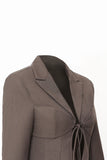 Blazer de mujer con cordones Coffee Slim Fit