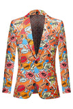 Blazer hombre graffiti naranja solapa de pico