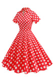 Vestido vintage de la década de 1950 con estampado de flores de una línea