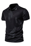 Polo de algodón de manga corta slim fit negro para hombre