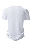 Polo casual para hombre waffle de manga corta blanco