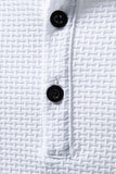 Polo casual para hombre waffle de manga corta blanco