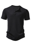 Polo casual para hombre waffle de manga corta blanco