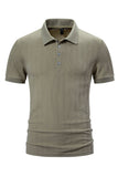 Polo de punto blanco de algodón de manga corta slim fit para hombre